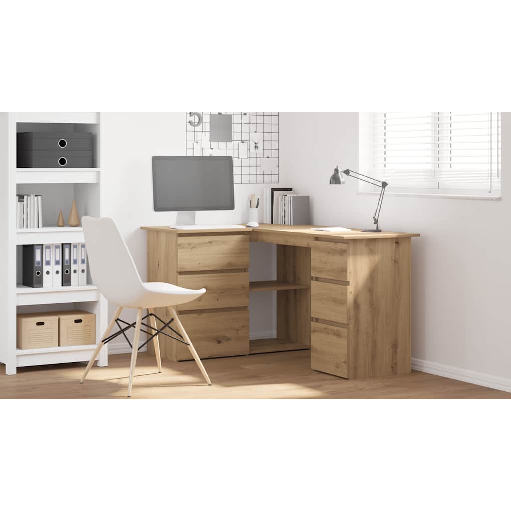 Scrivania Angolo Rovere Artigianale 145x100x76 cm Truciolato