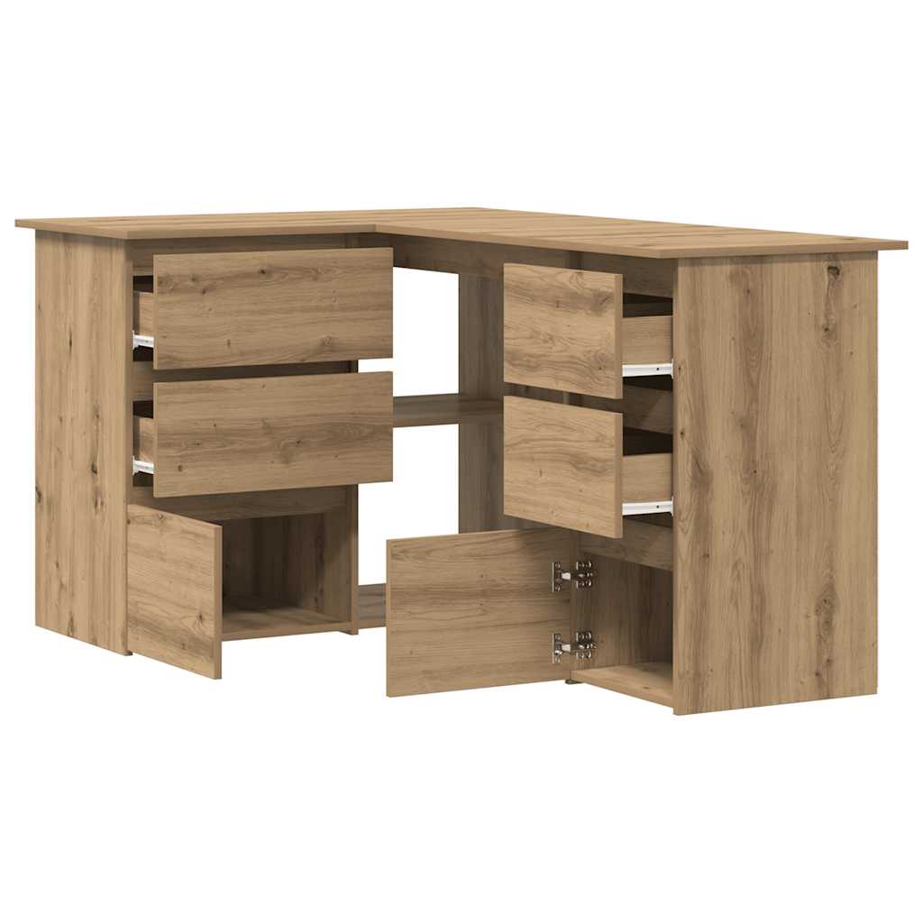 Scrivania Angolo Rovere Artigianale 145x100x76 cm Truciolato