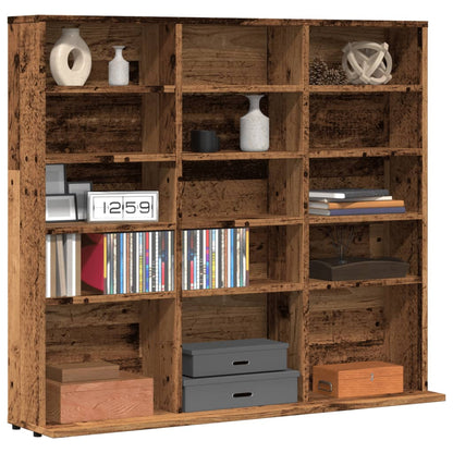 Mobile Porta CD Legno Antico 50x33x117,5 cm Legno Multistrato