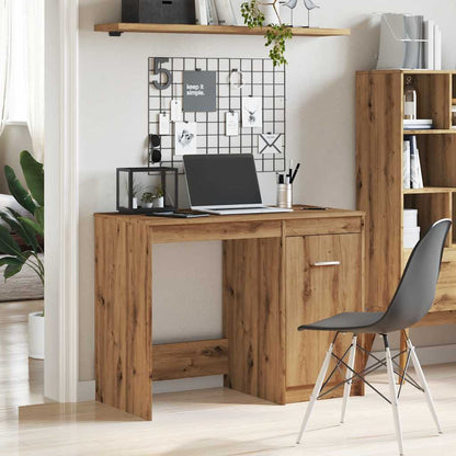Scrivania Rovere Artigianale 100x50x76 cm in Legno Multistrato