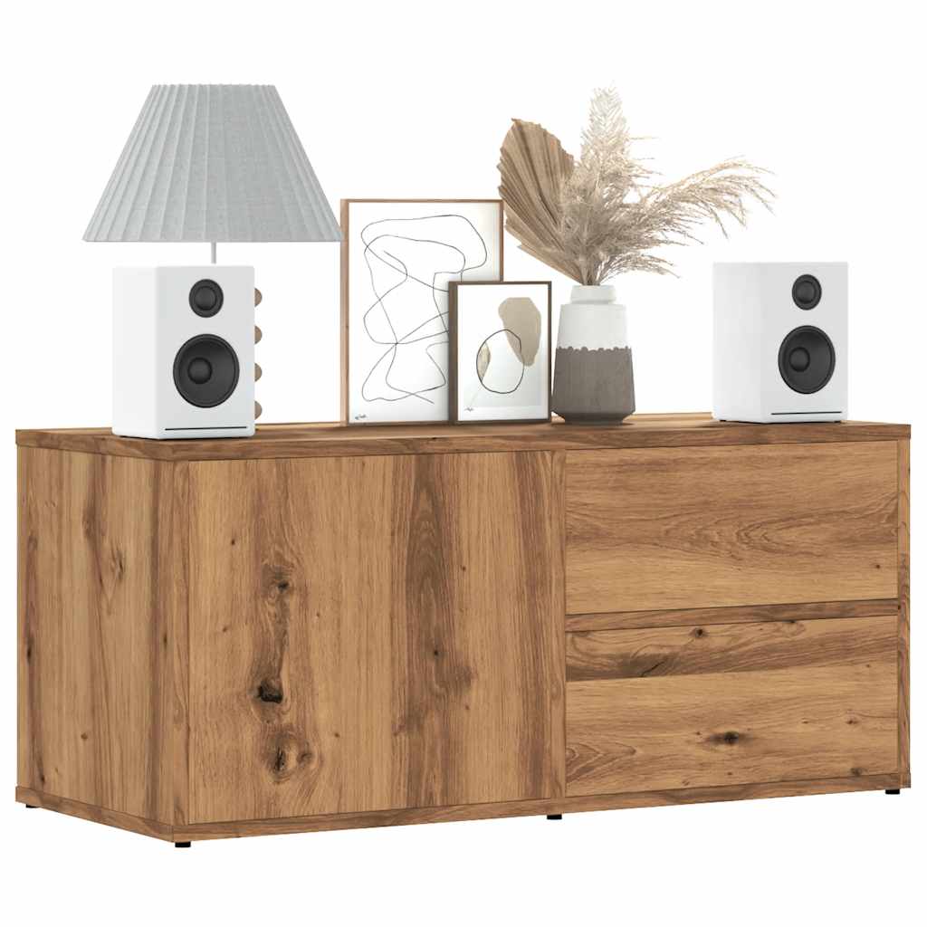 Mobile Porta TV Rovere Artigianale 80x34x35,5 cm Truciolato