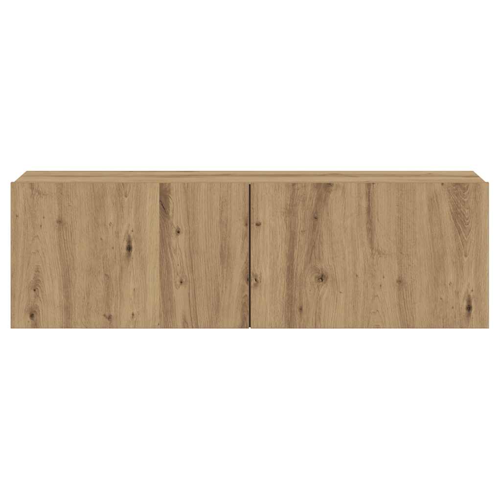 Mobile TV a Parete Rovere Artigianale 80x30x30 cm in Truciolato