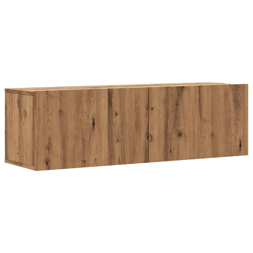 Mobile TV a Parete Rovere Artigianale 100x30x30cm in Truciolato