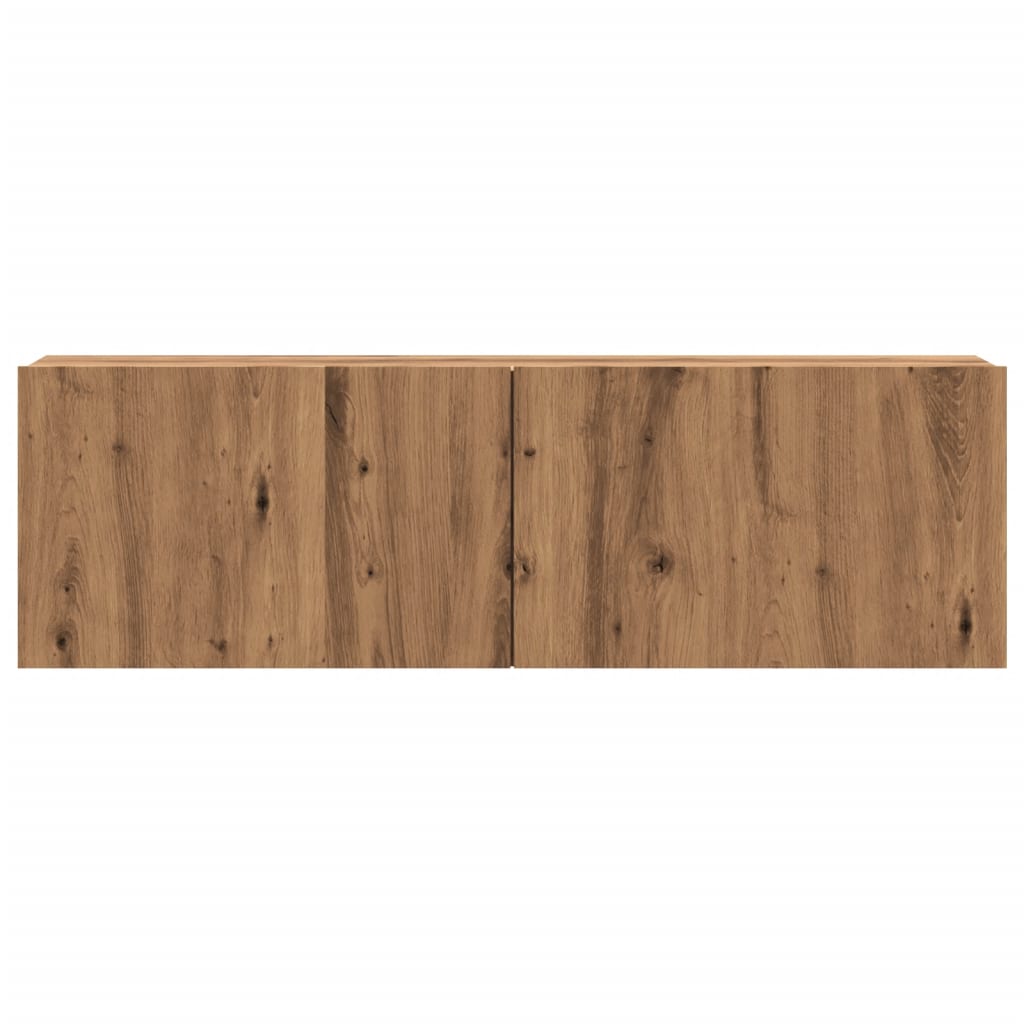 Mobile TV a Parete Rovere Artigianale 100x30x30cm in Truciolato