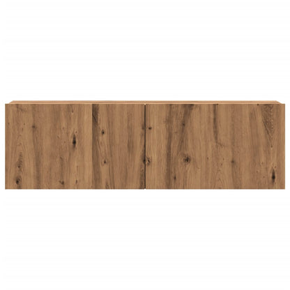 Mobile TV a Parete Rovere Artigianale 100x30x30cm in Truciolato