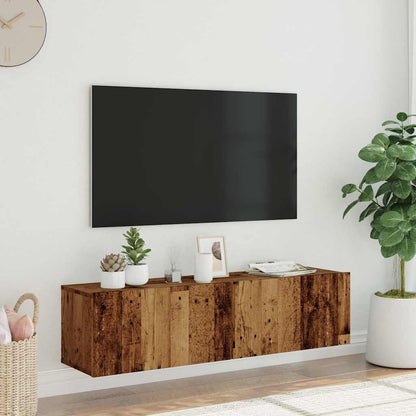 Mobile TV a Parete Legno Antico 120x30x30 cm in Truciolato