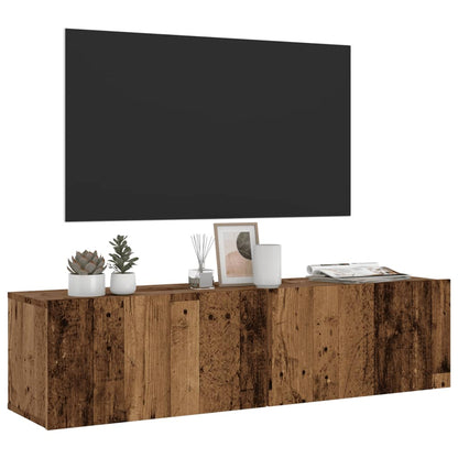 Mobile TV a Parete Legno Antico 120x30x30 cm in Truciolato