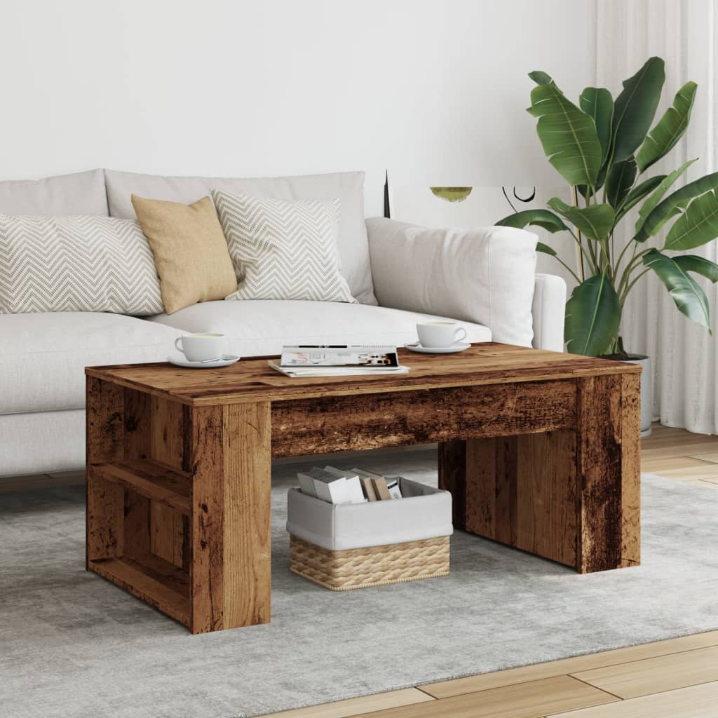 Tavolino da Salotto Legno Antico 102x55x42 cm Legno Multistrato