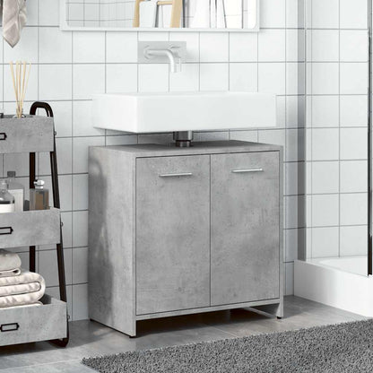 Mobile Lavabo Bagno Grigio Cemento 60x33x60cm Legno Multistrato