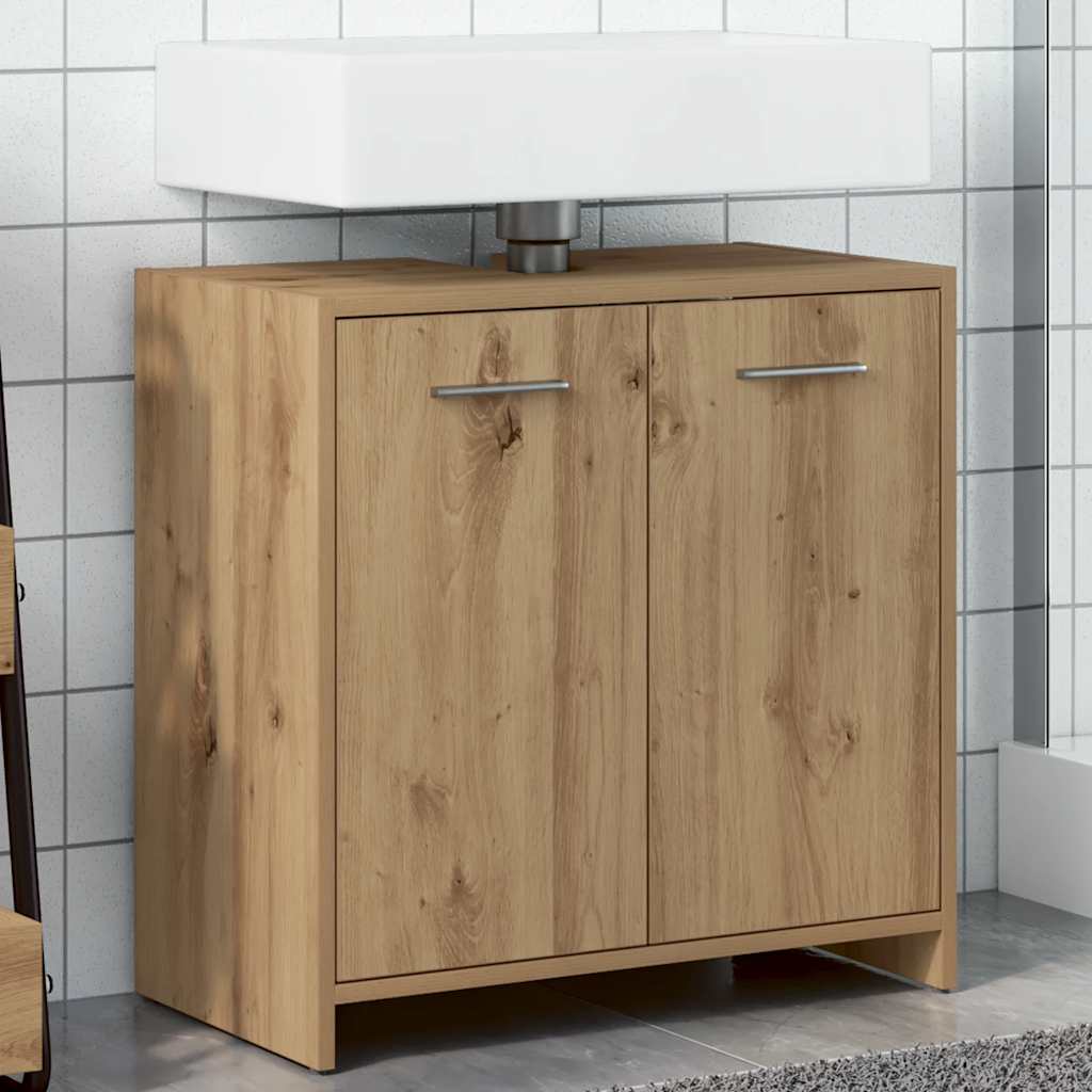 Mobile Lavabo Bagno Rovere Artigianale Legno Multistrato
