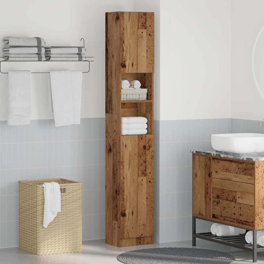 Mobile da Bagno Legno Antico 32x25,5x190 cm in Truciolato