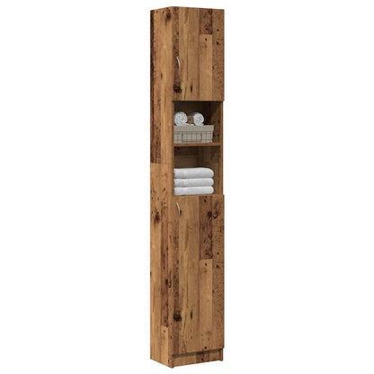 Mobile da Bagno Legno Antico 32x25,5x190 cm in Truciolato