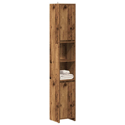 Mobile da Bagno Legno Antico 30x30x183,5 cm in Truciolato