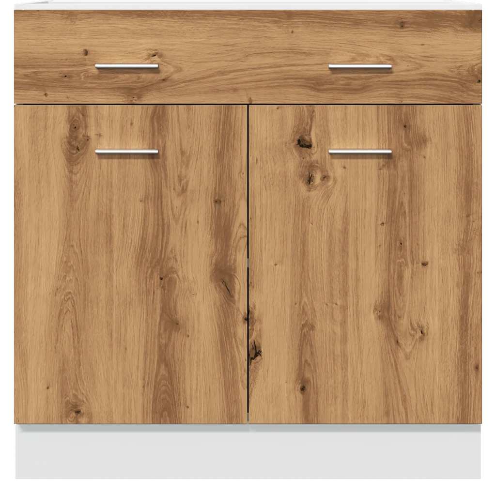 Cassettiera Rovere Artigianale 80x46x81,5 cm Legno Multistrato