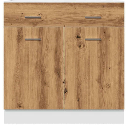 Cassettiera Rovere Artigianale 80x46x81,5 cm Legno Multistrato