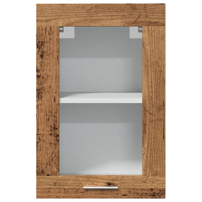 Mobile Pensile Vetro Legno Antico 40x31x60 cm Legno Multistrato