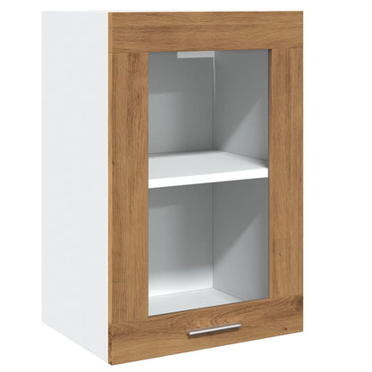 Pensile Vetro Rovere Artigianale 40x31x60 cm Legno Multistrato