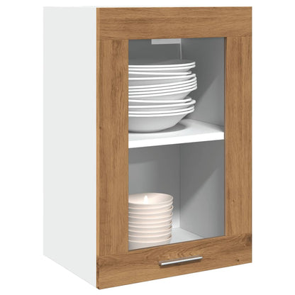 Pensile Vetro Rovere Artigianale 40x31x60 cm Legno Multistrato