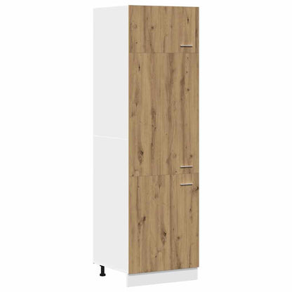 Mobile per Frigo Rovere Artigianale 60x57x207 cm in Truciolato