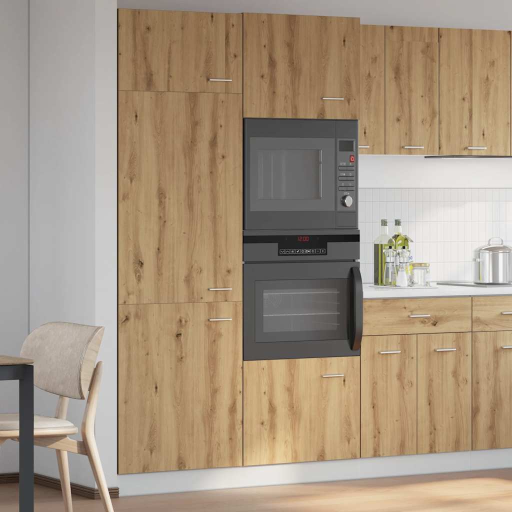 Mobile per Frigo Rovere Artigianale 60x57x207 cm in Truciolato