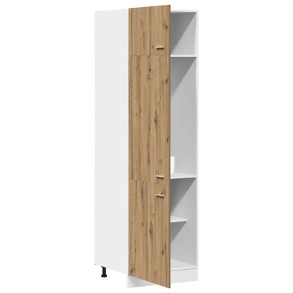 Mobile per Frigo Rovere Artigianale 60x57x207 cm in Truciolato