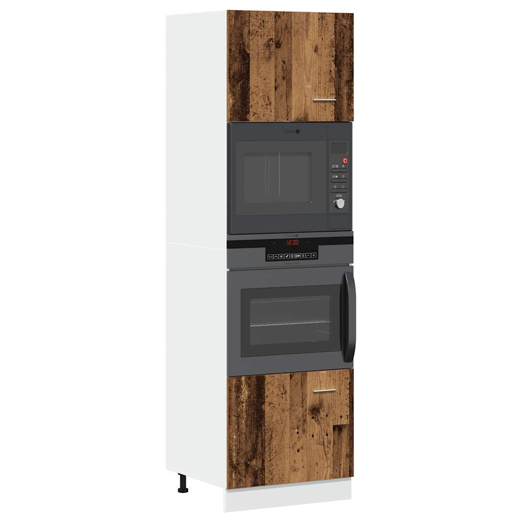 Mobile per Microonde Legno Antico 60x57x207 cm in Truciolato