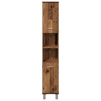 Mobile da Bagno Legno Antico 30x30x179 cm in Legno Multistrato