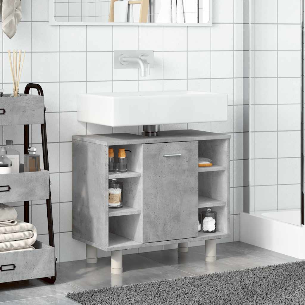 Mobile da Bagno Grigio Cemento 60x32x53,5 cm Legno Multistrato