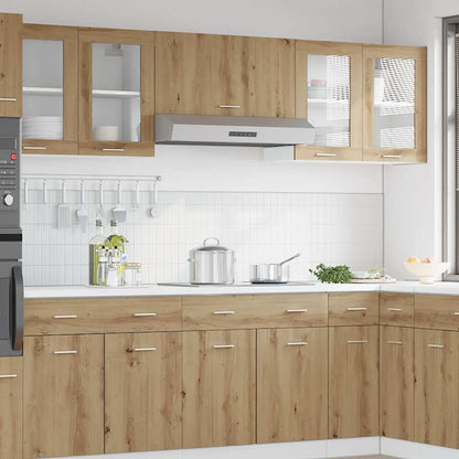 Pensile da Cucina Anta in Vetro Rovere Artigianale 60x31x60 cm