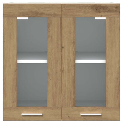 Pensile da Cucina Anta in Vetro Rovere Artigianale 60x31x60 cm