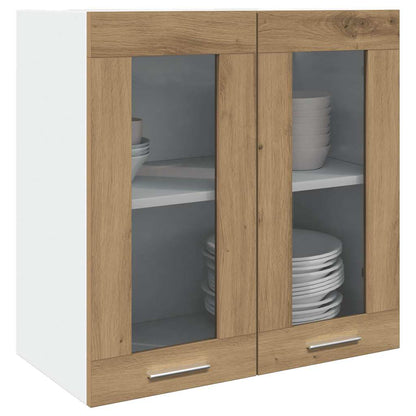 Pensile da Cucina Anta in Vetro Rovere Artigianale 60x31x60 cm