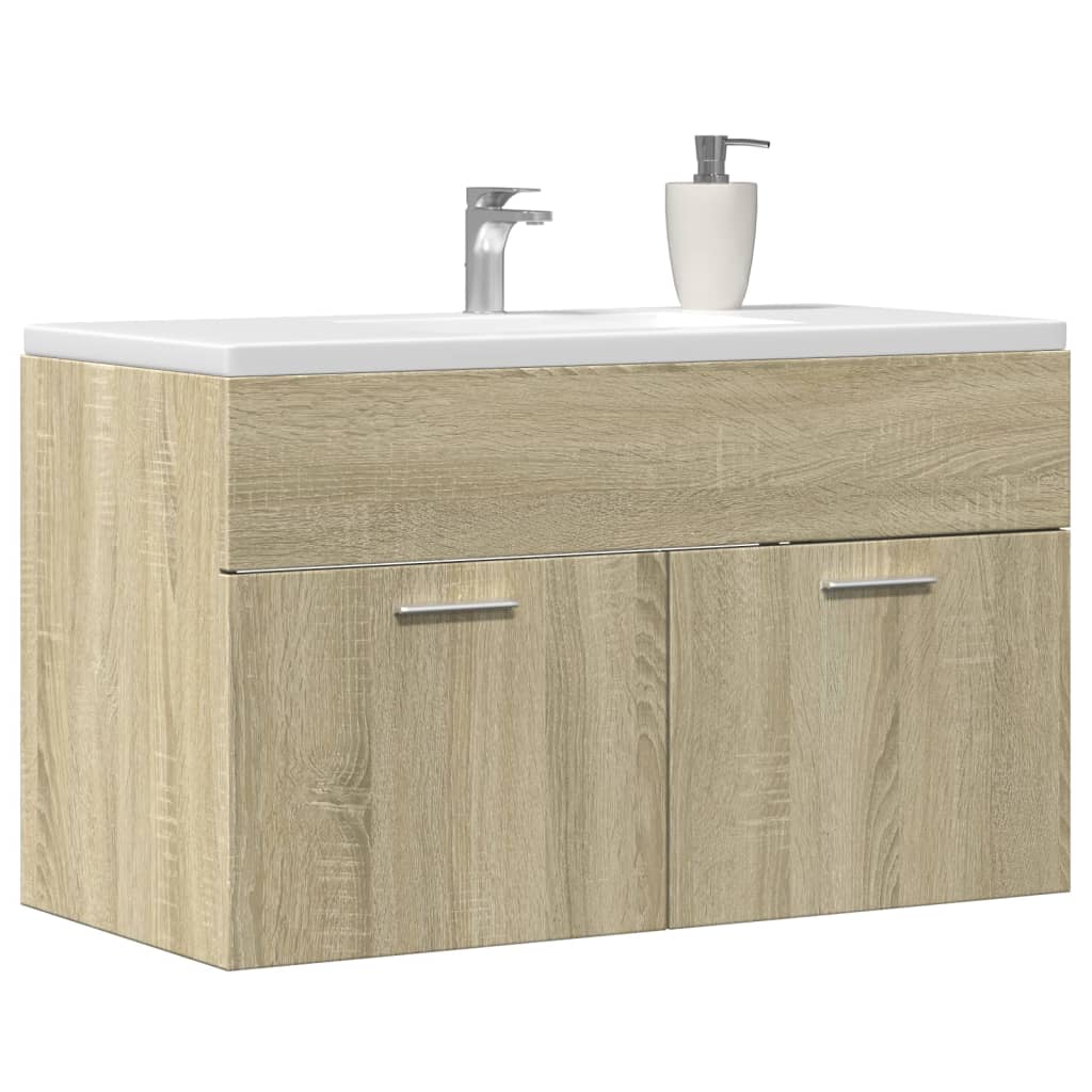 Mobile Sottolavabo Rovere Sonoma 80x38,5x46cm Legno Multistrato