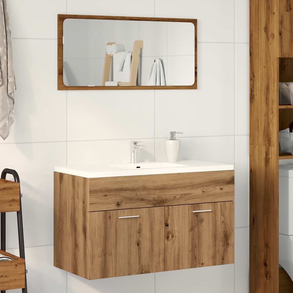 Mobile Lavabo Bagno Artigianale 80x38,5x46 cm Legno Multistrato