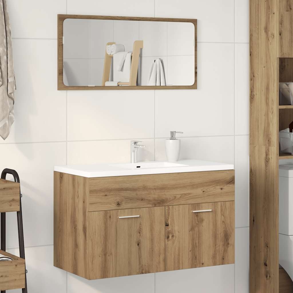 Mobile Lavabo Bagno Artigianale 80x38,5x46 cm Legno Multistrato