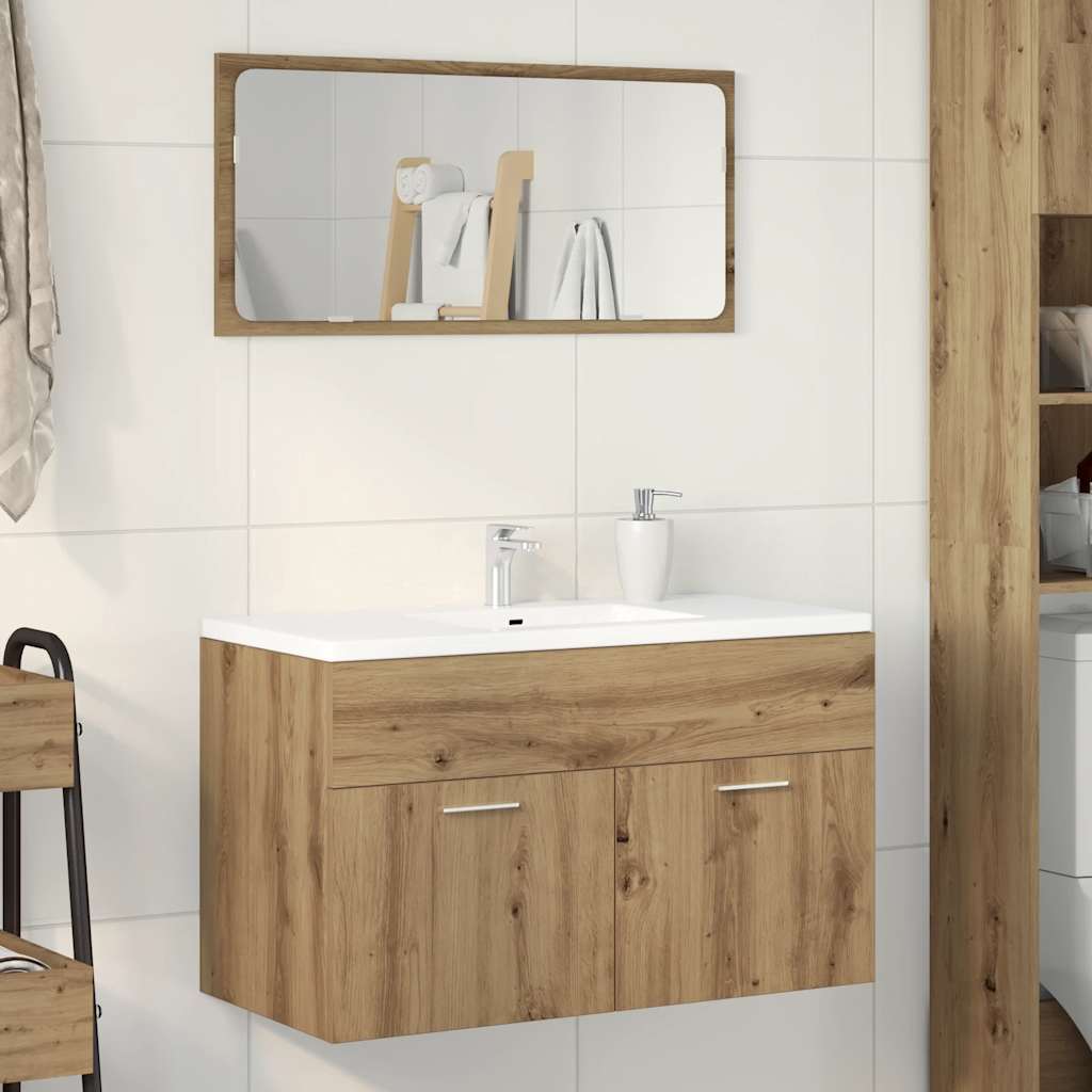 Mobile Lavabo Bagno Rovere Artigianale 90x38,5x46cm Multistrato
