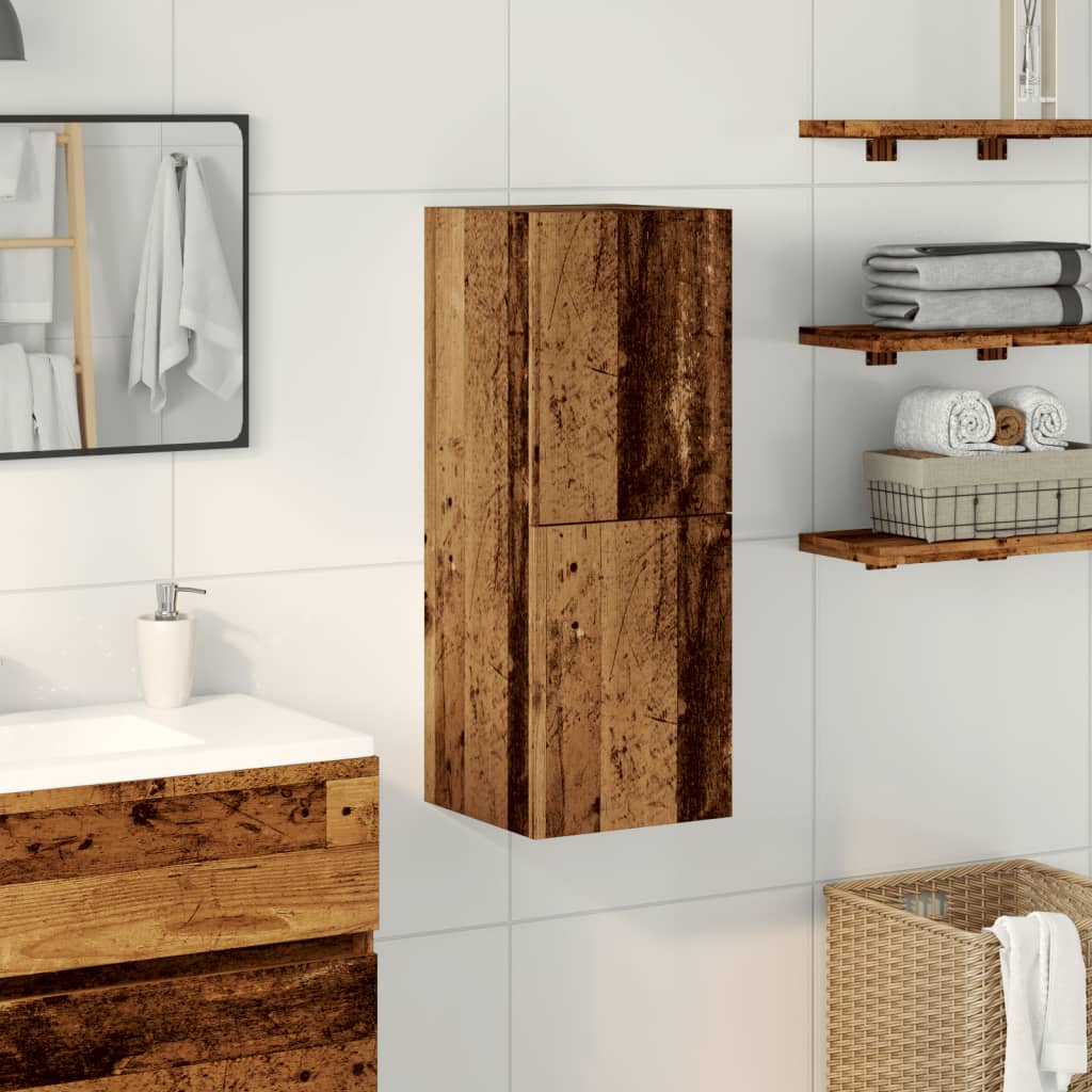 Mobile Pensile da Bagno Legno Antico 30x30x80 cm in Truciolato