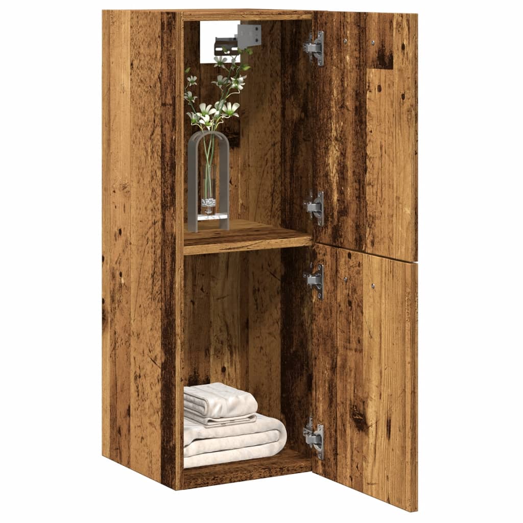 Mobile Pensile da Bagno Legno Antico 30x30x80 cm in Truciolato