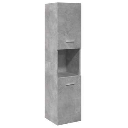 Mobile Pensile da Bagno Grigio Cemento 30x30x130cm Truciolato
