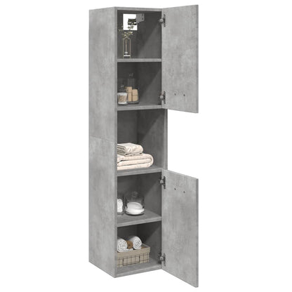 Mobile Pensile da Bagno Grigio Cemento 30x30x130cm Truciolato