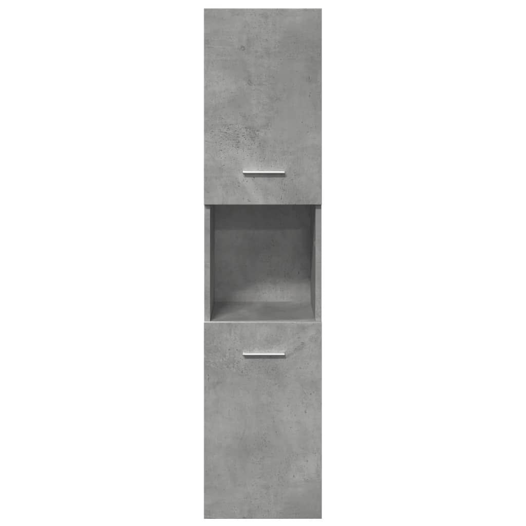Mobile Pensile da Bagno Grigio Cemento 30x30x130cm Truciolato
