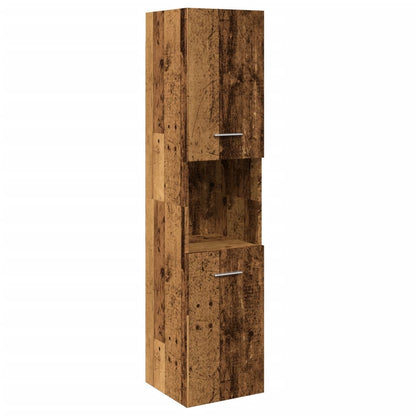 Mobile Pensile da Bagno Legno Antico 30x30x130 cm in Truciolato