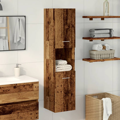 Mobile Pensile da Bagno Legno Antico 30x30x130 cm in Truciolato