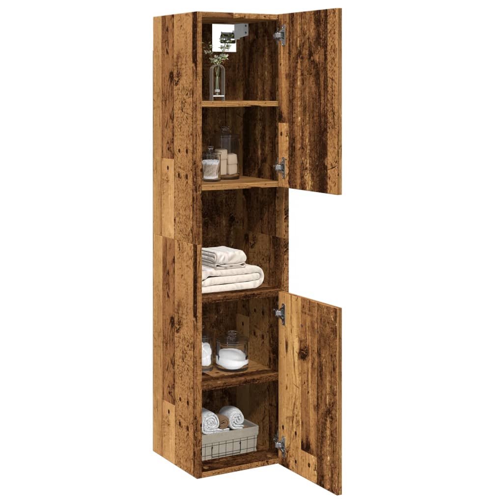 Mobile Pensile da Bagno Legno Antico 30x30x130 cm in Truciolato