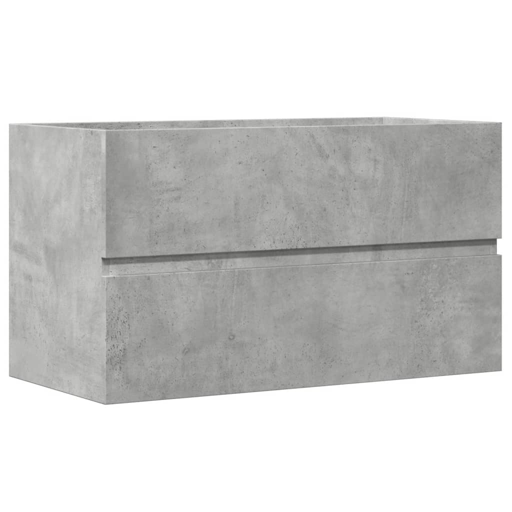 Mobile Pensile da Bagno Grigio Cemento 80x38,5x45 cm Truciolato