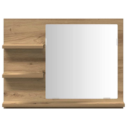 Armadietto a Specchio da Bagno Rovere Artigianale 60x10,5x45 cm