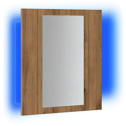 Mobile Bagno Specchio LED Rovere 40x12x45 cm Multistrato