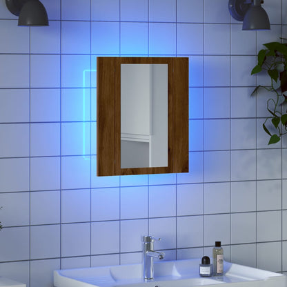 Mobile Bagno Specchio LED Rovere 40x12x45 cm Multistrato