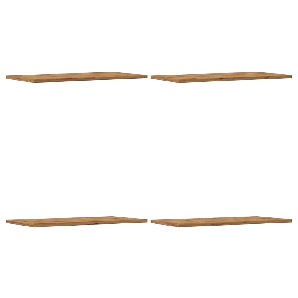 Mensole Parete 4pz Rovere Artigianale 60x30x1,5cm in Truciolato