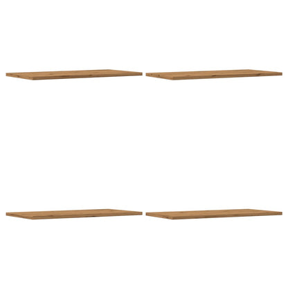 Mensole Parete 4pz Rovere Artigianale 60x30x1,5cm in Truciolato