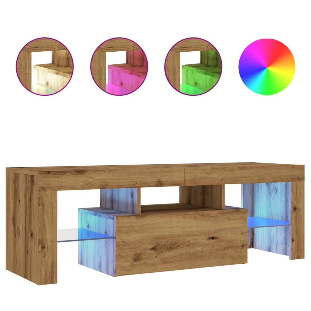 Mobile Porta TV con LED Artigianale 200x25x44 cm Multistrato